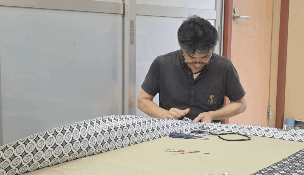 上付き縫い終わり角の確認中